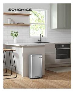 Κάδος απορριμμάτων κουζίνας, Songmics, 30L, Soft Close, Silver