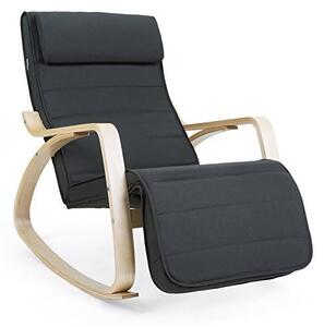 Κουνιστή Πολυθρόνα, Songmics, Γκρι, LYY10G, 150 Kg, 67 x 115 x 91 cm