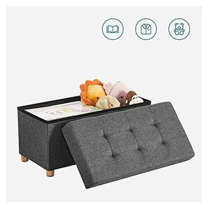 Παγκάκι Αποθήκευσης Songmics, LSF16GYZ, 300 Kg, Γκρι, 65L, 76 x 38 x 40 cm