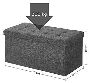 Κουτί Αποθήκευσης, Songmics, 80L, 300 Kg, LSF46GYZ, 76 x 38 x 38 cm