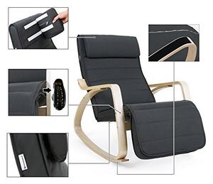 Κουνιστή Πολυθρόνα, Songmics, Γκρι, LYY10G, 150 Kg, 67 x 115 x 91 cm