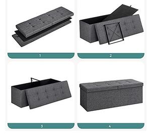 Κουτί Αποθήκευσης, Songmics, LSF76GYZ, Γκρι, 300 Kg, 110 x 38 x 38 cm