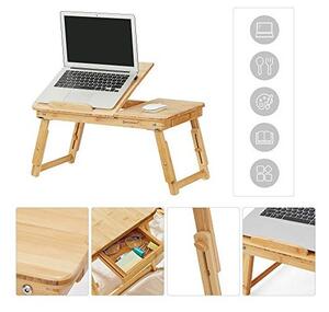Τραπεζάκι laptop, Songmics, Φυσικό, LLD01N, μπαμπού, 34 x 65 x 29 cm