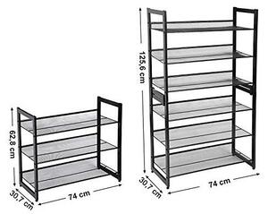 Παπουτσοθήκη, Songmics, LMR03B, 12 ζευγάρια, Μέταλλο, 62 x 30 x 74 cm