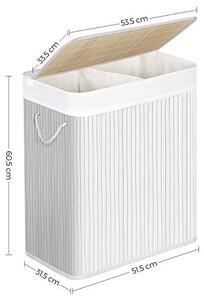 Καλάθι απλύτων, Songmics, 100L, Λευκό, LCB64WT, 51 x 31 x 60 cm