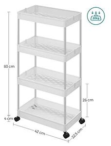 Ντουλάπι Αποθήκευσης mobil, Songmics, Λευκό, KSC10WT, 40 x 22 x 86 cm