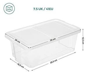 Σετ 12 κουτιά αποθήκευσης παπουτσιών, Songmics, LSP12WT, Διάφανο