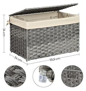 Κουτί Αποθήκευσης, Songmics, RST56WG, 65 L, 55.5 x 34 x 34 cm