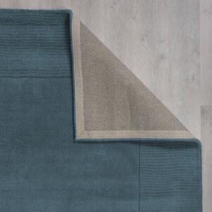 Χαλί Textured Wool Border Μπλε 160X230 cm, Flair Rugs