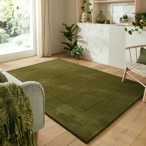 Χαλί Textured Wool Border Πράσινο 120X170 cm, Flair Rugs