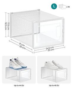 Σετ 18 κουτιά παπουτσιών, Songmics, Διάφανο, LSP18MWT