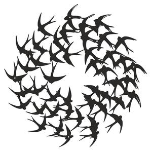 Μεταλλικό διακοσμητικό τοίχου Swarm, Μαύρο, 0.2x50x50 cm