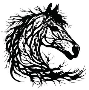 Μεταλλικό διακοσμητικό τοίχου Horsy, Μαύρο, 0.2x60x60 cm