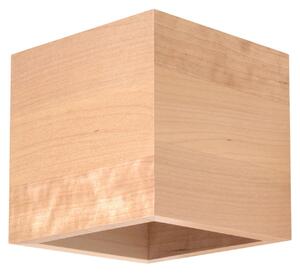 Ξύλινο φωτιστικό τοίχου Quad, Φυσικό, 10x12x10 cm