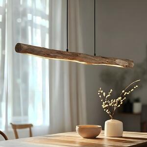 Lindby Φωτιστικό οροφής LED Nekala, μαύρο, ξύλο, μήκος 120 εκ., ρυθμιζόμενος, Ξύλου, Σαλόνι / τραπεζαρία, Ξύλο, Σκανδιναβικό