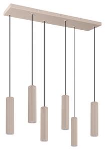 Κρεμαστό φωτιστικό LED Ivar 6L, Taupe, 3000K, 80x20x200 cm