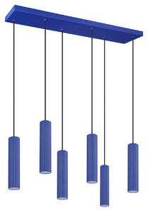 Κρεμαστό φωτιστικό LED Ivar 6L, Μπλε Ultramarine, 4000K, 80x20x200 cm