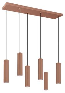 Κρεμαστό φωτιστικό LED Ivar 6L, Μόκα, 4000K, 80x20x200 cm