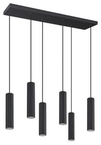 Κρεμαστό φωτιστικό LED Ivar 6L, Μαύρο, 4000K, 80x20x200 cm