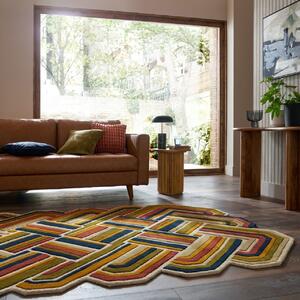 Covor Lattice Shaped Wool Teracota 200x300 cm