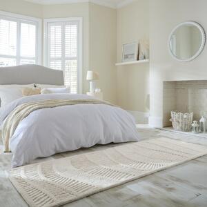 Covor traversa Sculptured Wave Alb 80x300 cm