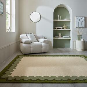 Covor Wiggle Wool Verde oliv 140x200 cm