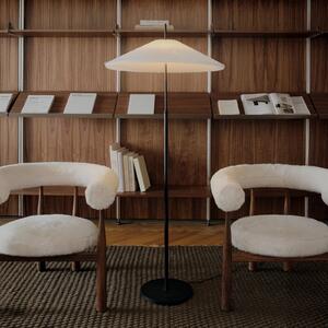 New Works Λάμπα δαπέδου LED Nebra, μαύρο/λευκό, 150 εκ., ύφασμα, Μαύρο, Σαλόνι / τραπεζαρία, Μέταλλο, σχεδιασμός