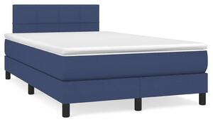 VidaXL Κρεβάτι Boxspring με Στρώμα Μπλε 120x190 εκ. Υφασμάτινο