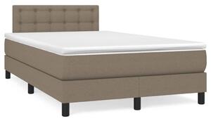 VidaXL Κρεβάτι Boxspring με Στρώμα Taupe 120x190 εκ. Υφασμάτινο