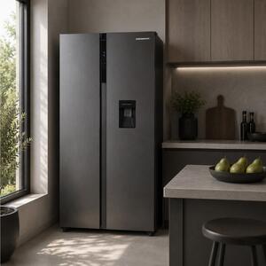 Ψυγείο Side by Side Heinner HSBS-H439NFXWDE++ Full No Frost, με Χωρητικότητα 439L, Ενεργειακή Κλάση Ε και Ύψος 177cm
