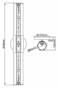 Facet Dual LED φωτιστικό τοίχου μπάνιου, μαύρο, 2-φωτιστικό, πλάτος 66 cm