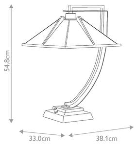 Επιτραπέζιο φωτιστικό Pomeroy, ύψος 55 cm, μπρούντζος, γυαλί, ατσάλι