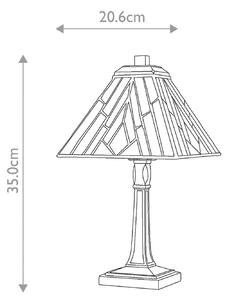 Επιτραπέζιο φωτιστικό Alderley, 20 cm x 20 cm, στυλ Tiffany, μπρούντζινο