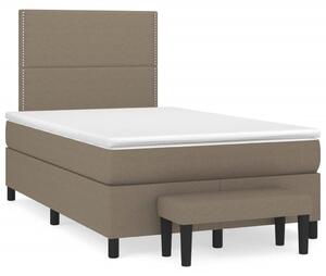 VidaXL Κρεβάτι Boxspring με Στρώμα Taupe 120x190 εκ. Υφασμάτινο