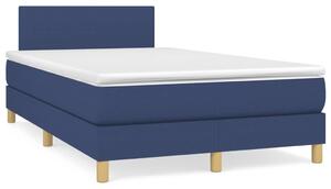 VidaXL Κρεβάτι Boxspring με Στρώμα Μπλε 120x190 εκ. Υφασμάτινο