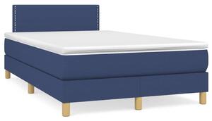 VidaXL Κρεβάτι Boxspring με Στρώμα Μπλε 120x190 εκ. Υφασμάτινο