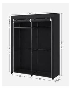 Πτυσσόμενη Ντουλάπα, Songmics, Μαύρο, RYG02BK, 43 x 140 x 174 cm