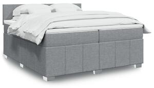 VidaXL Κρεβάτι Boxspring με Στρώμα Ανοιχτό Γκρι 200x200 εκ. Υφασμάτινο