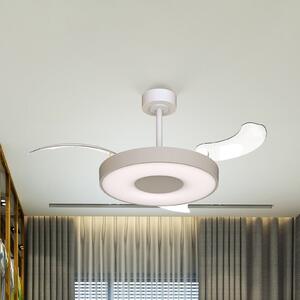 Mantra Iluminación Έξυπνος ανεμιστήρας οροφής LED Coin Mini, μπεζ/λευκό, DC, αθόρυβος, ρυθμιζόμενος, Μπεζ, Σαλόνι / τραπεζαρία, Μέταλλο, σύγχρονο