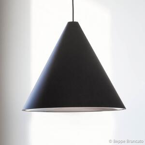 FLOS String light Κρεμαστό φωτιστικό, καλώδιο 12 m, κώνος, ρυθμιζόμενος, Μαύρο, Σαλόνι / τραπεζαρία, Αλουμίνιο, σχεδιασμός