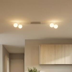TK Lighting Φωτιστικό οροφής Imelo, κρεμ, 4 λάμπες, γυαλί, μήκος 140 cm, ρυθμιζόμενος, Μπεζ, υπνοδωμάτιο, Γυαλί