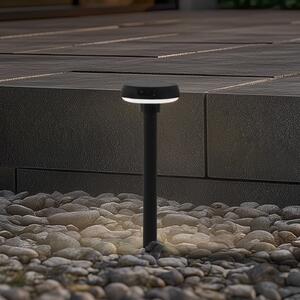 Lindby Brinca ηλιακό φως LED εδάφους, μαύρο, PC, αισθητήρας