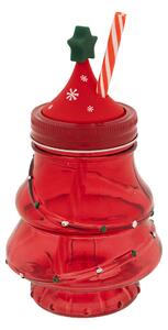 Χριστουγεννιάτικο Ποτήρι Με Καλαμάκι 500ml A-S Xmas Tree Red 208690
