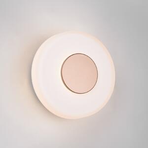 Trio Lighting Φωτιστικό τοίχου LED Celeste, καφέ/λευκό, Ø 22 cm γυαλί με δυνατότητα ρύθμισης, ρυθμιζόμενος, Καφέ / Σκουριάς, Σαλόνι / τραπεζαρία, Γυαλί, σύγχρονο