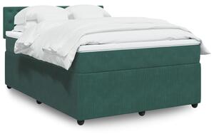 VidaXL Κρεβάτι Boxspring με Στρώμα Σκούρο Πράσινο 140x200εκ. Βελούδινο