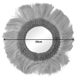 Καθρέπτης Fraklone Inart abaca σε φυσικό χρώμα Φ50x4εκ