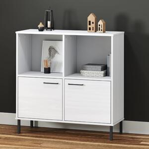 VidaXL Βιβλιοθήκη OSLO Λευκή 90x35x90,5 εκ. Μασίφ Ξύλο με Μετ. Πόδια