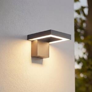 Lindby LED εξωτερικός φωτισμός τοίχου Orbin, γκρι, ανακλινόμενος, CCT, IP54, Γκρι, Αλουμίνιο, σύγχρονο