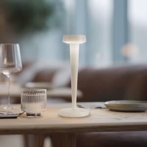 Lucande LED-Akku-Kerzenständer Lea, βάζο, μπεζ, 28 cm, ρυθμιζόμενος, Μπεζ, Σαλόνι / τραπεζαρία, Μέταλλο, σύγχρονο