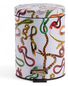 Seletti - Snakes Toiletpaper Home Dustbin Ø20,5xH27,5 Λευκό/Multicolor Seletti